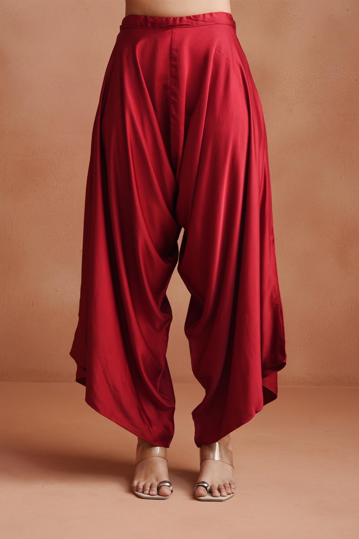 Red Embellished Kaftan Set