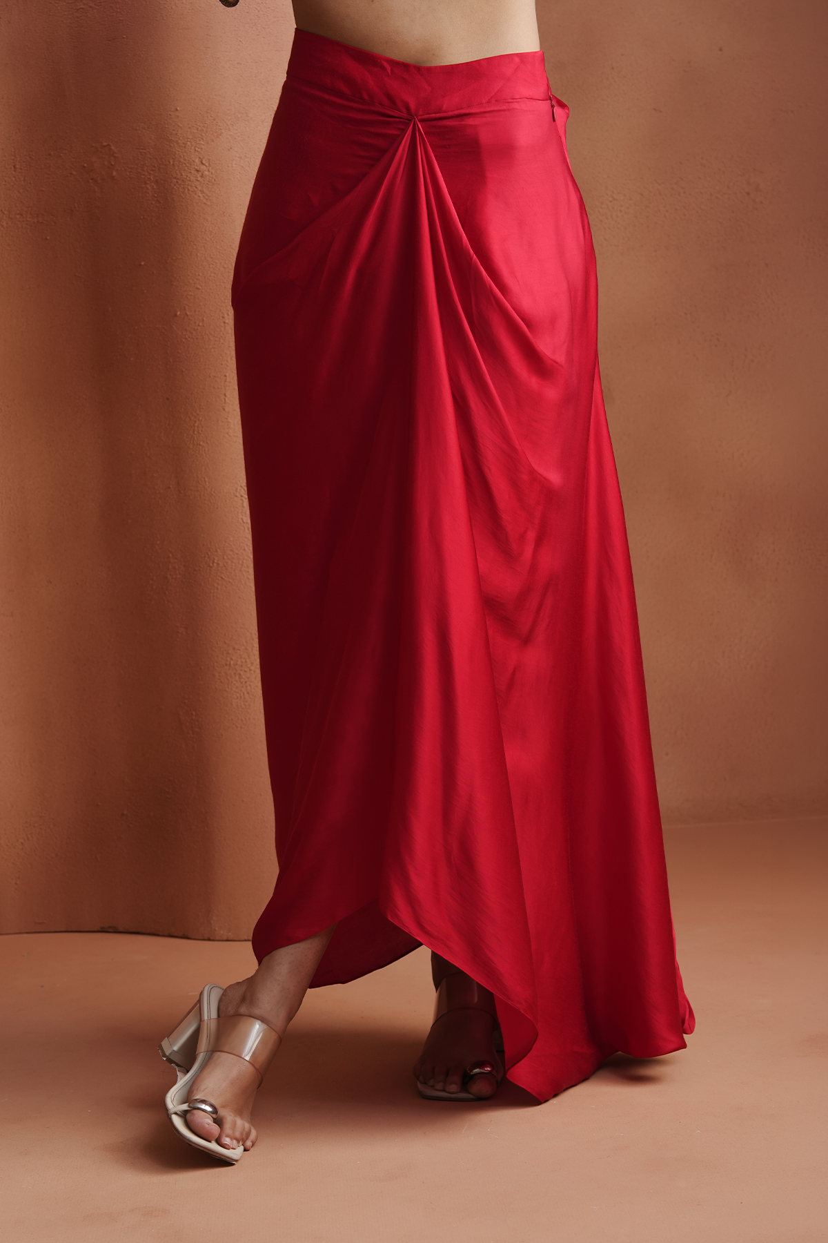 Red Embellished Kaftan Set