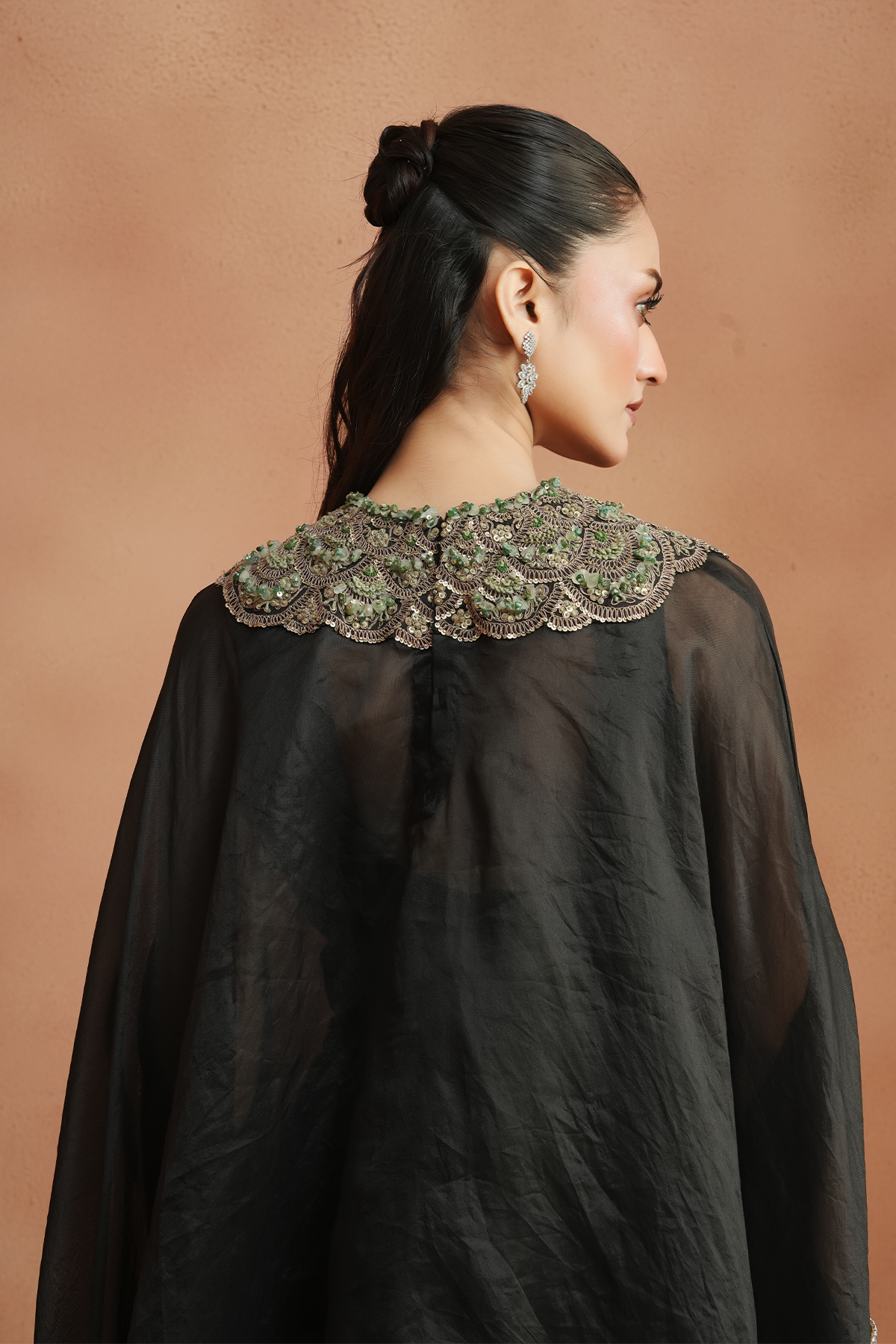 Black Embellished Kaftan Set