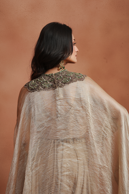 Champagne Embellished Kaftan Set