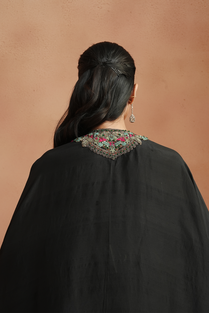 Black Embellished Kaftan Set