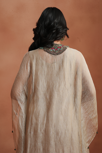Champagne Embellished Kaftan Set