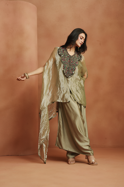 Sea Crest Embellished Kaftan Set