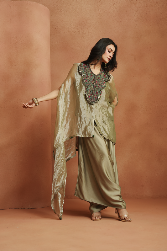 Sea Crest Embellished Kaftan Set