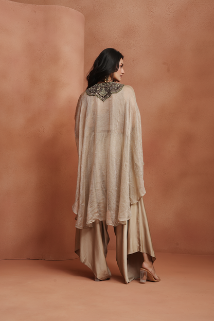 Champagne Embellished Kaftan Set