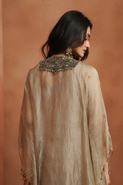 Champagne Embellished Kaftan Set