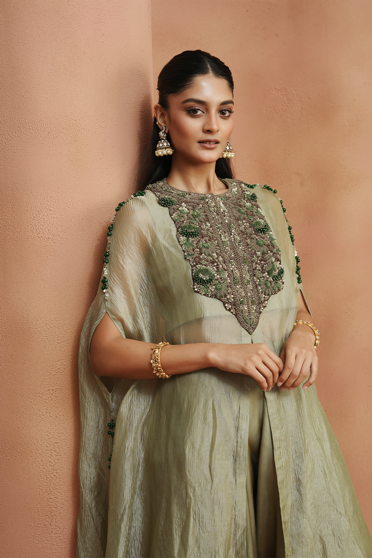 Sea Crest Embellished Kaftan Set