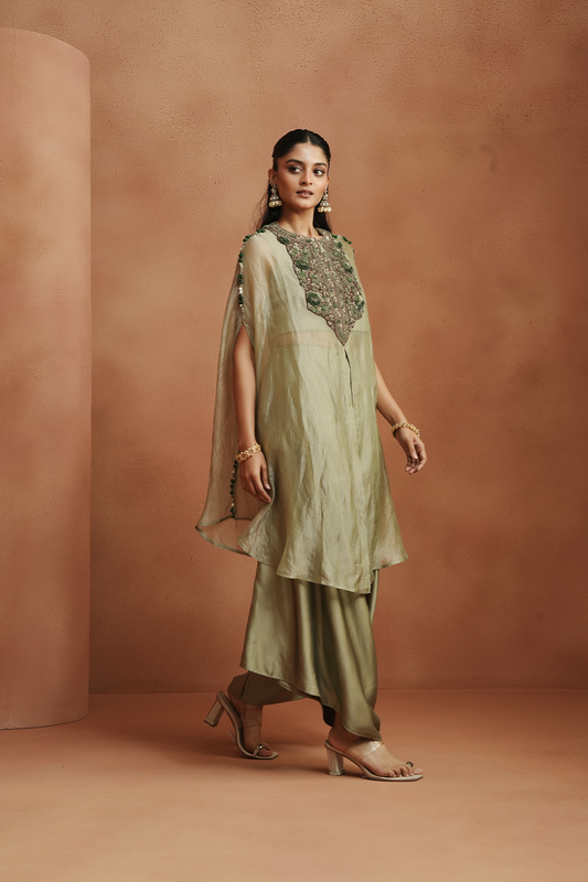 Sea Crest Embellished Kaftan Set