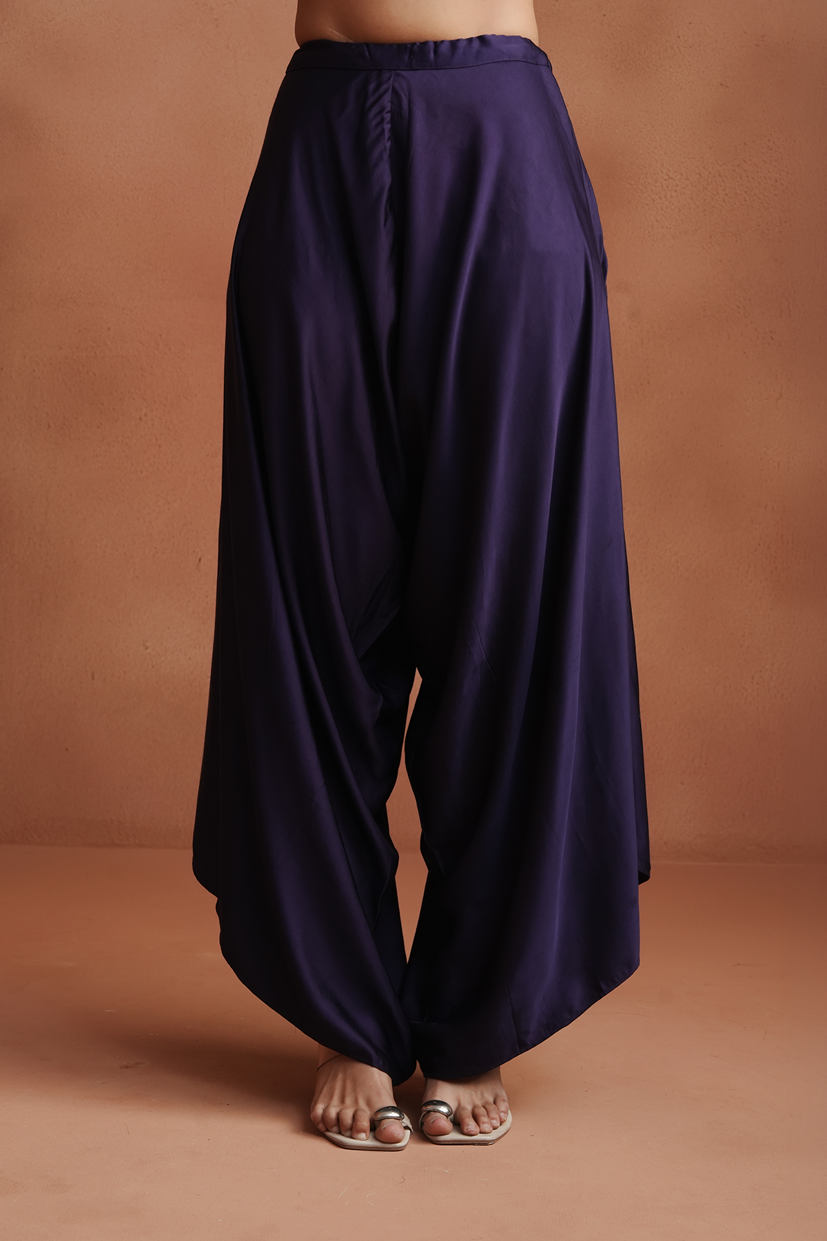 Deep Purple Embellished Kaftan Set