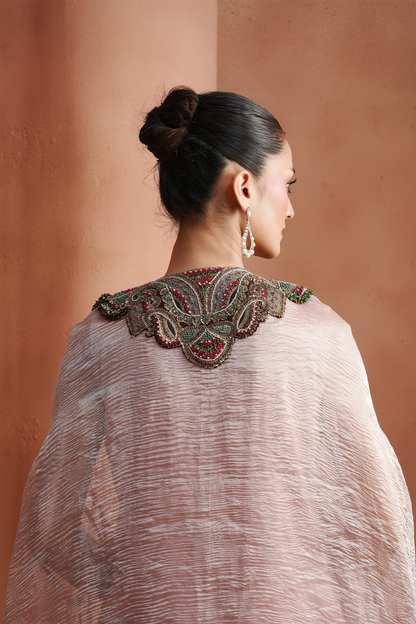 Pink Embellished Kaftan Set