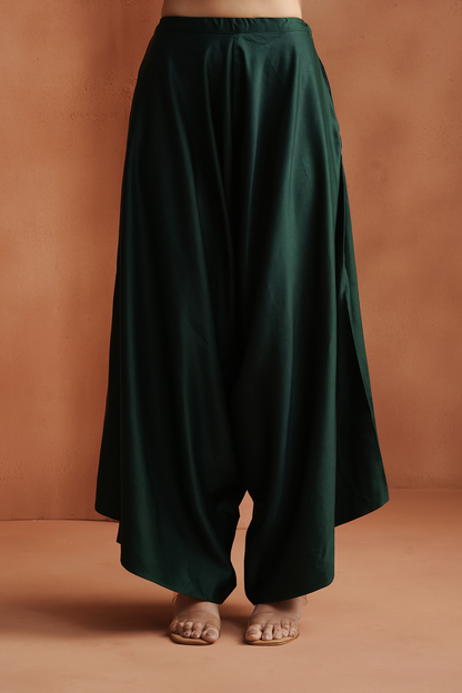 Green Embellished Kaftan Set