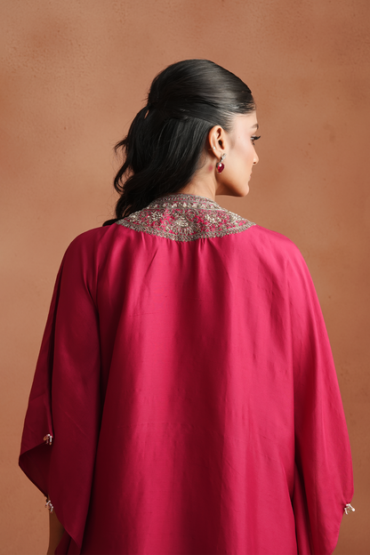 Rani Pink Embellished Kaftan Set