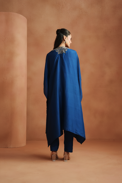 Electric Blue Embellished Kaftan Set