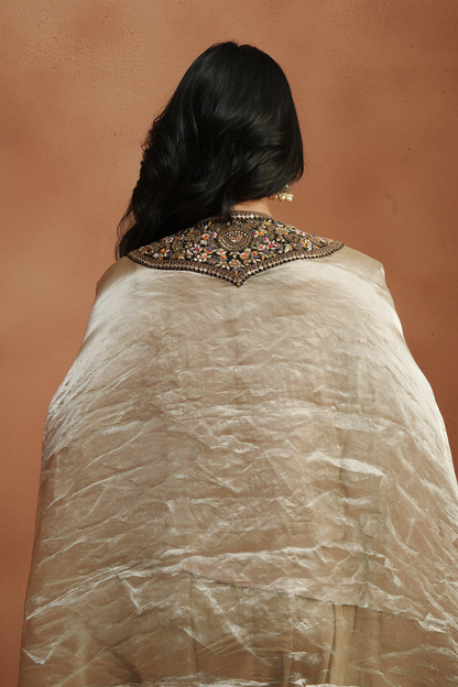 Champagne Embellished Kaftan Set