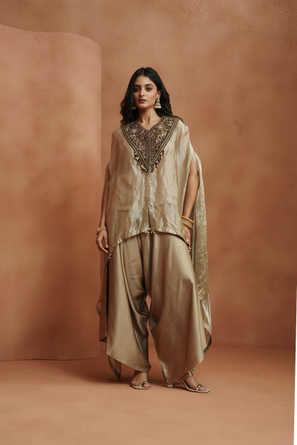 Champagne Embellished Kaftan Set