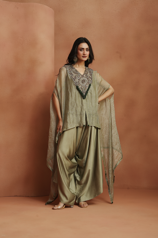 Sea Crest Embellished Kaftan Set