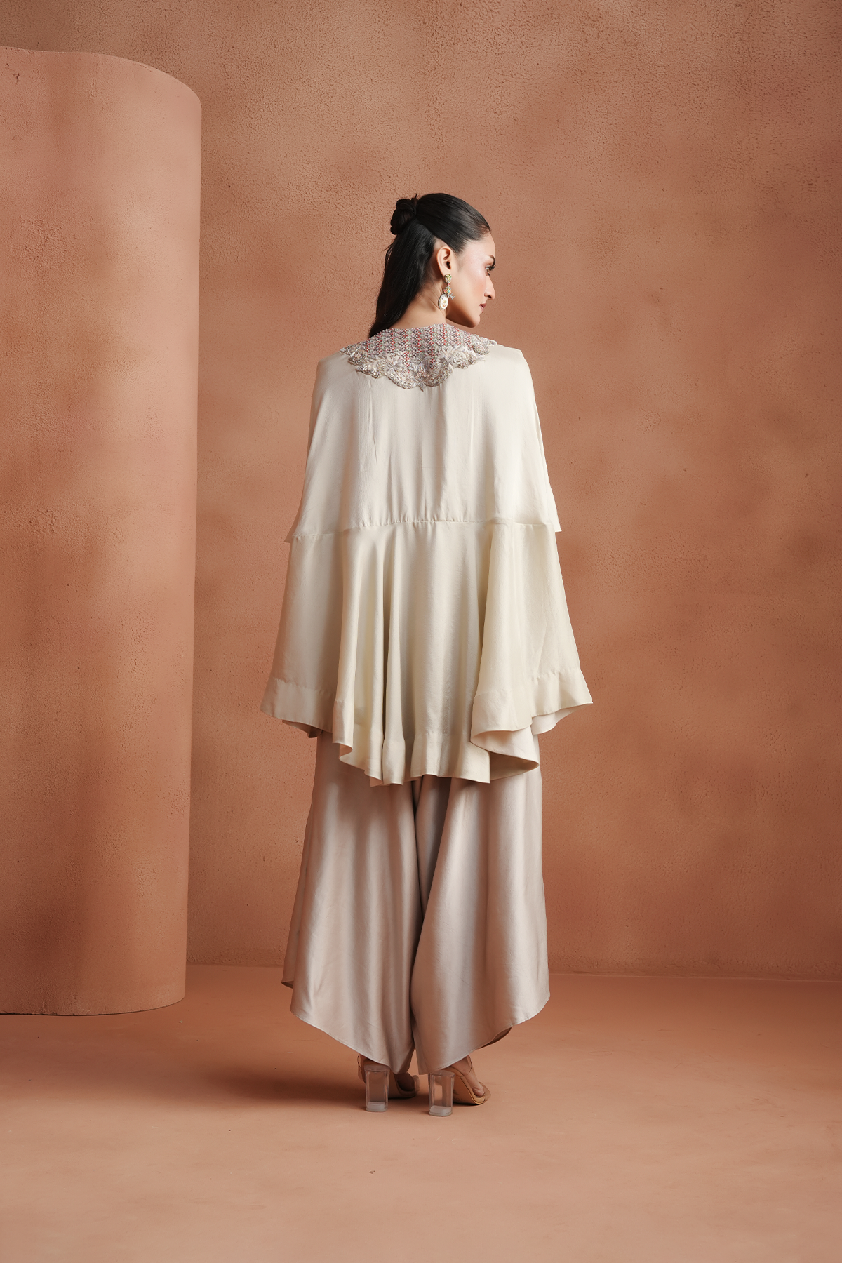 Ivory Embellished Kaftan Set