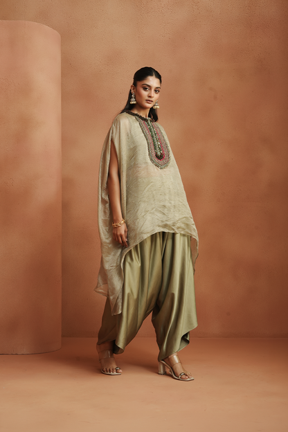 Sea Crest Embellished Kaftan Set